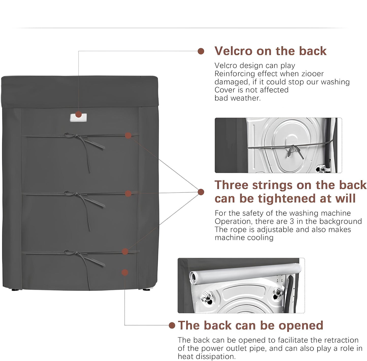 Front Loaded Export Quality waterproof Machine Cover