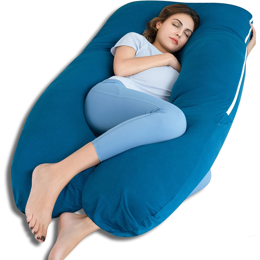 Maternity Pillow | Full Body Support Pillow With Inner - Ball Fiber Filled | U-Shaped - Fine Quality