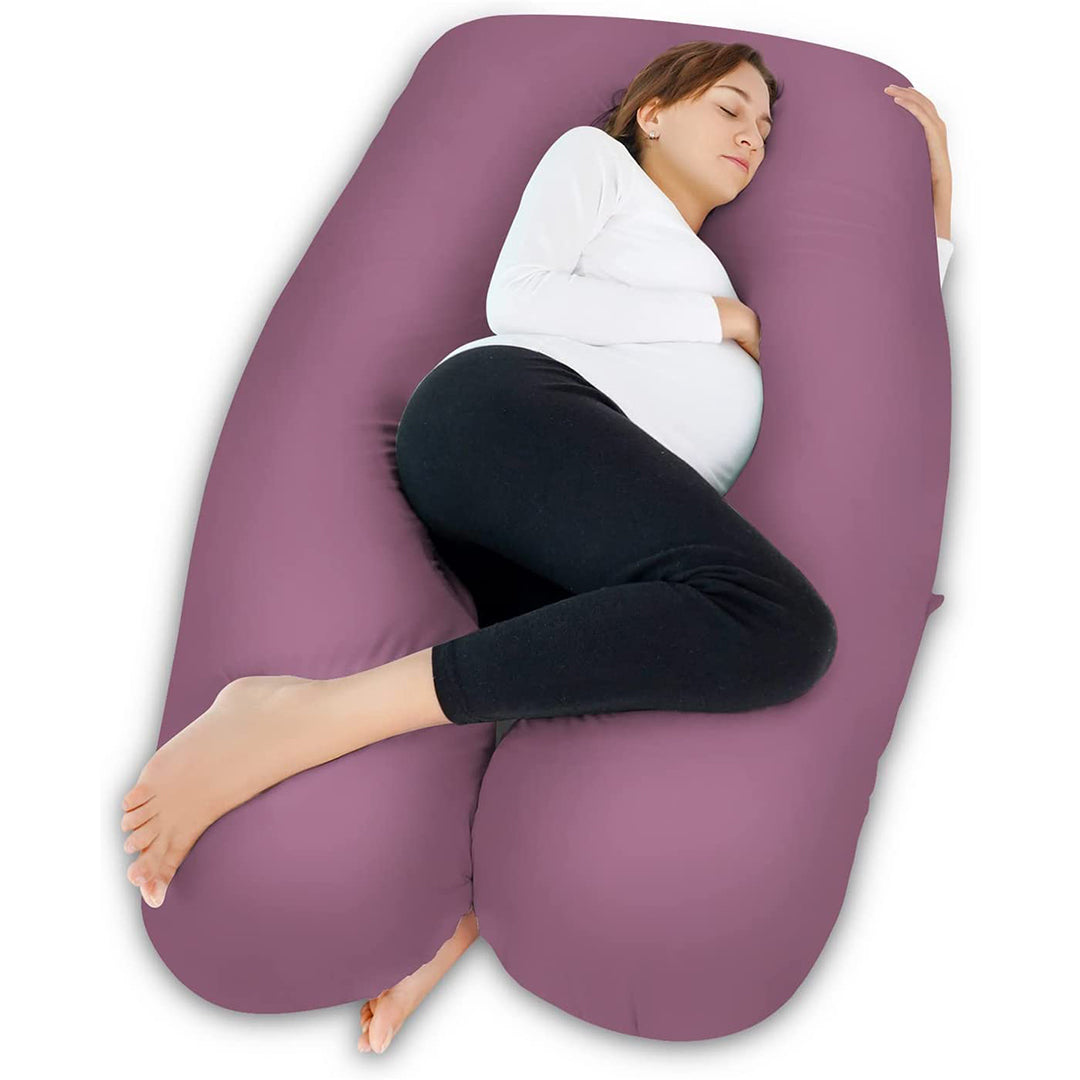 Maternity Pillow | Full Body Support Pillow With Inner - Ball Fiber Filled | U-Shaped - Fine Quality